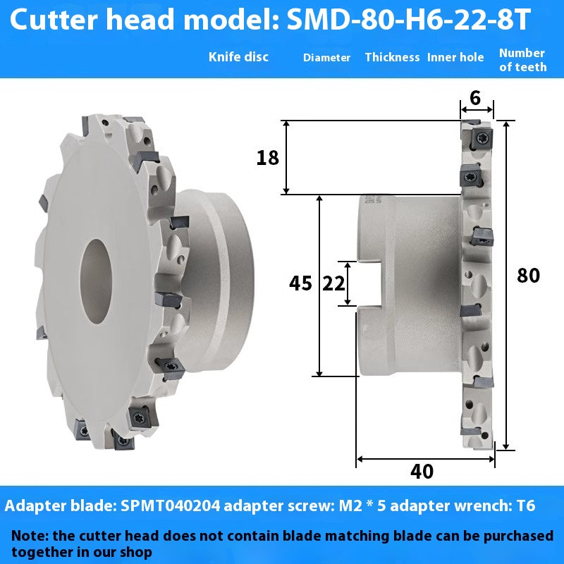 2079-CNC sleeve SMD side and face milling cutterhead CNC indexable chip SMC cutterhead T-slot grooving MPHT06 Shandong Denso Pricision Tools Co.,Ltd.